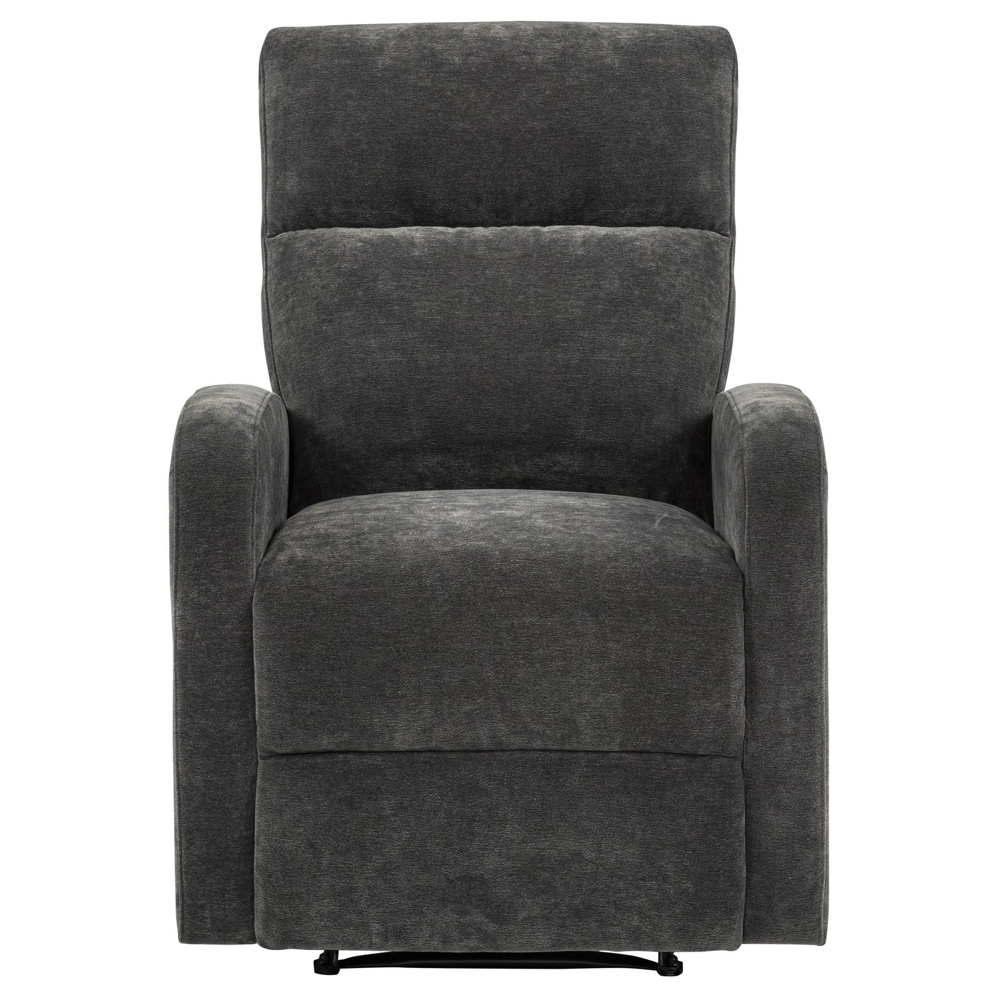  Coaster Furniture Hamilton 603376 Chenille Upholstered Manual Glider Recliner - Charcoal Grey IMAGE 4