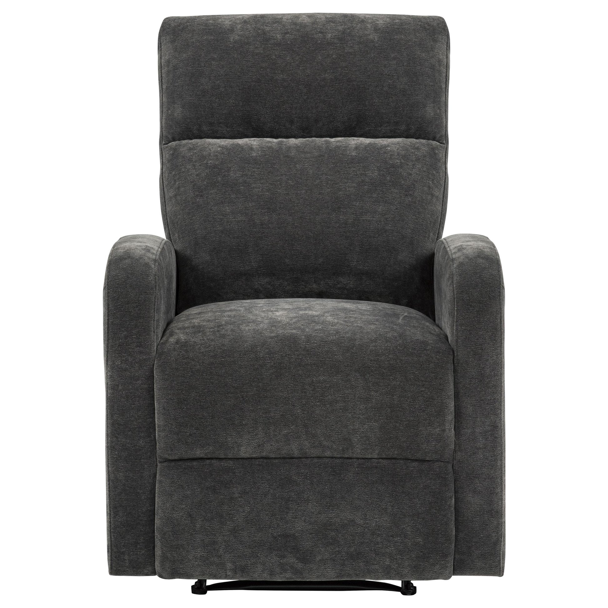  Coaster Furniture Hamilton 603376 Chenille Upholstered Manual Glider Recliner - Charcoal Grey IMAGE 4