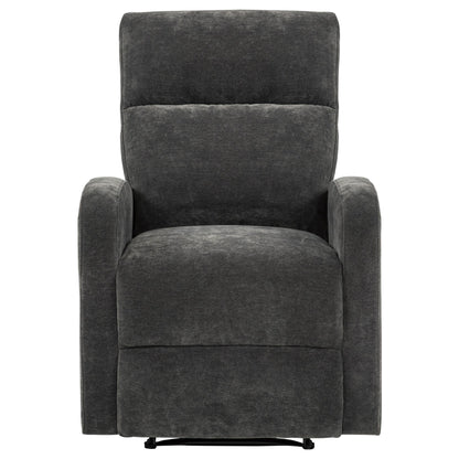  Coaster Furniture Hamilton 603376 Chenille Upholstered Manual Glider Recliner - Charcoal Grey IMAGE 4