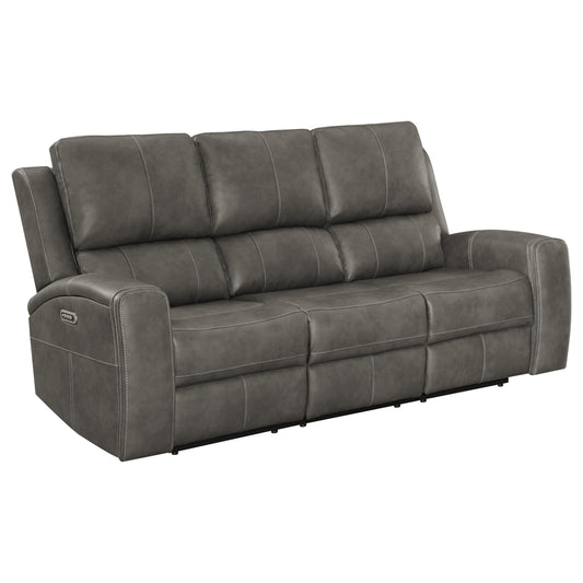  Coaster Furniture Brickston 603431PPP Triple Power Reclining Sofa - Charcoal IMAGE 1