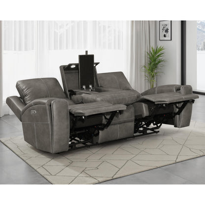  Coaster Furniture Brickston 603431PPP Triple Power Reclining Sofa - Charcoal IMAGE 3