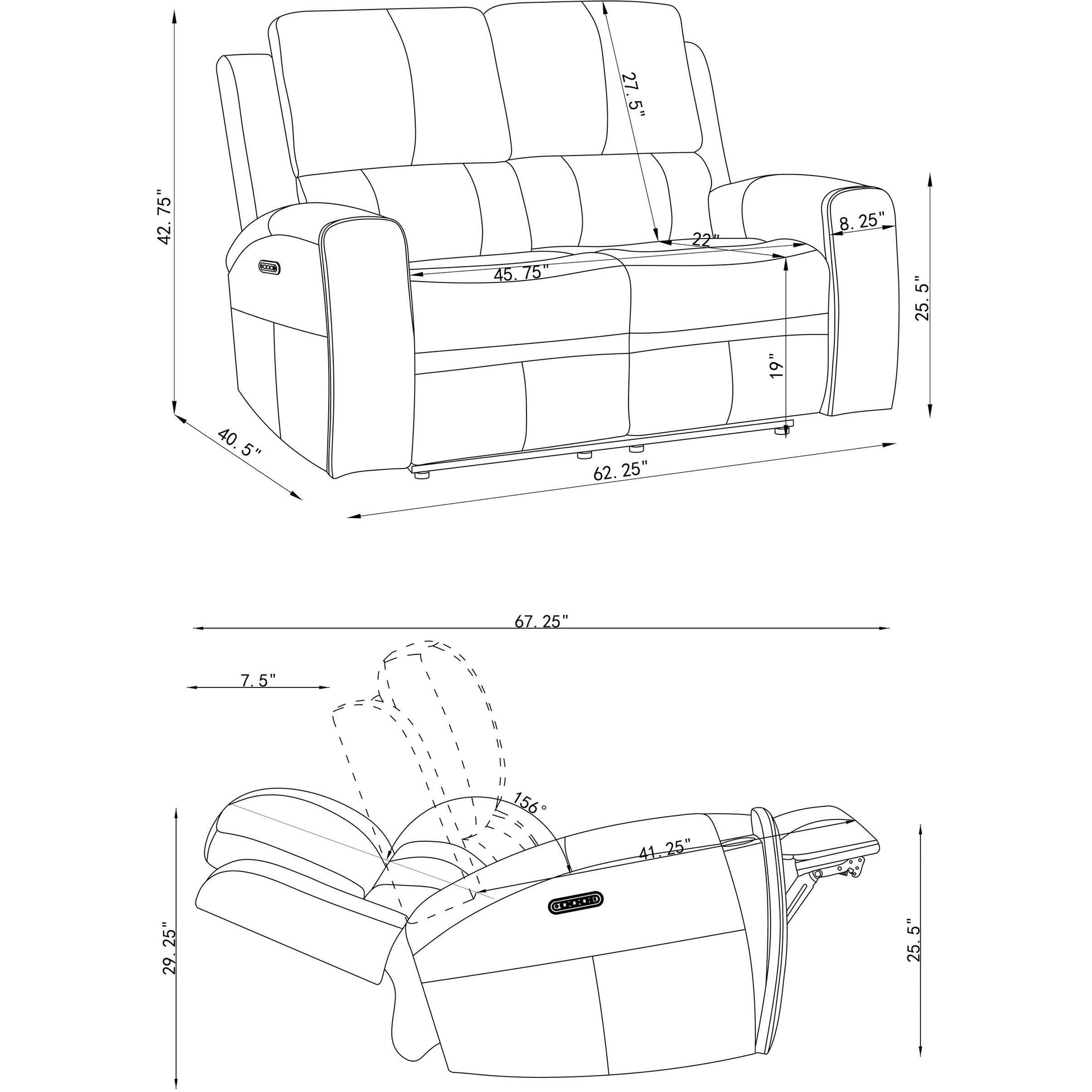  Coaster Furniture Brickston 603432PPP Triple Power Reclining Loveseat - Charcoal IMAGE 14