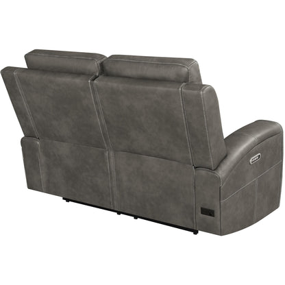  Coaster Furniture Brickston 603432PPP Triple Power Reclining Loveseat - Charcoal IMAGE 8