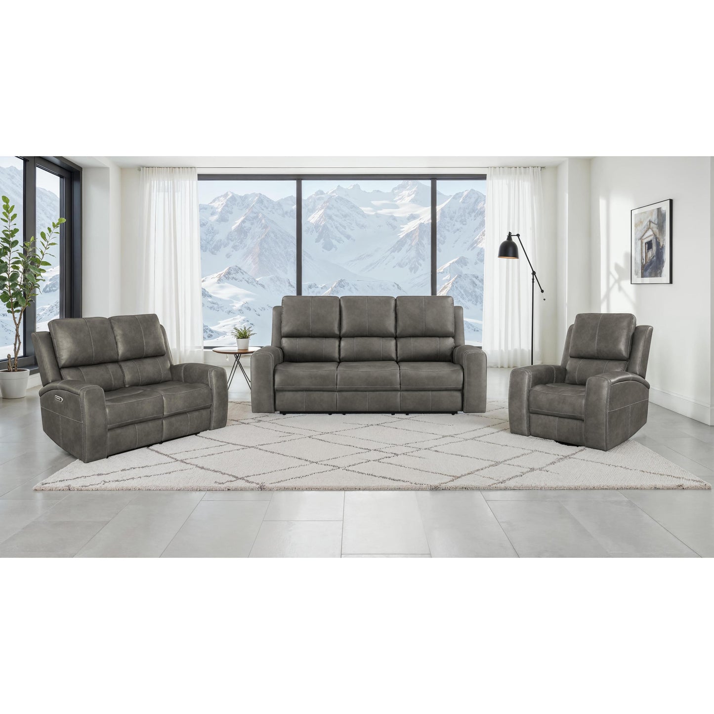  Coaster Furniture Brickston 603433PPP Triple Power Swivel Glider Recliner - Charcoal IMAGE 15