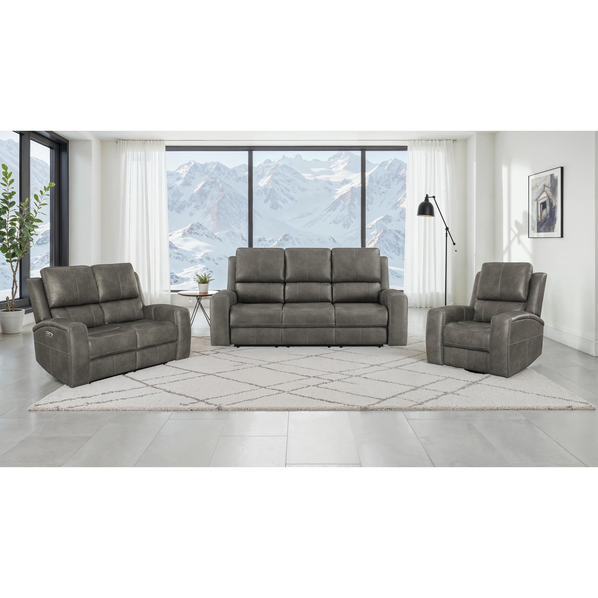  Coaster Furniture Brickston 603433PPP Triple Power Swivel Glider Recliner - Charcoal IMAGE 15
