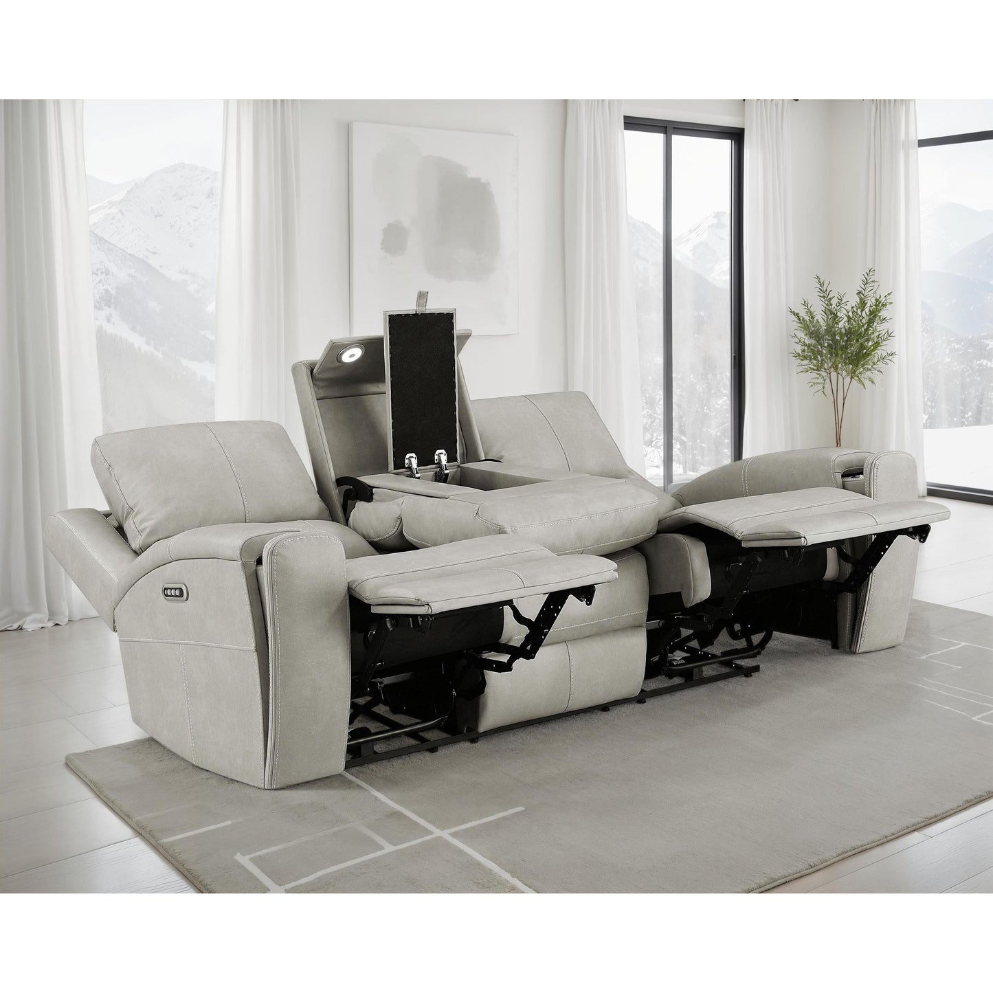  Coaster Furniture Brickston 603434PPP Triple Power Reclining Sofa - Grey IMAGE 2