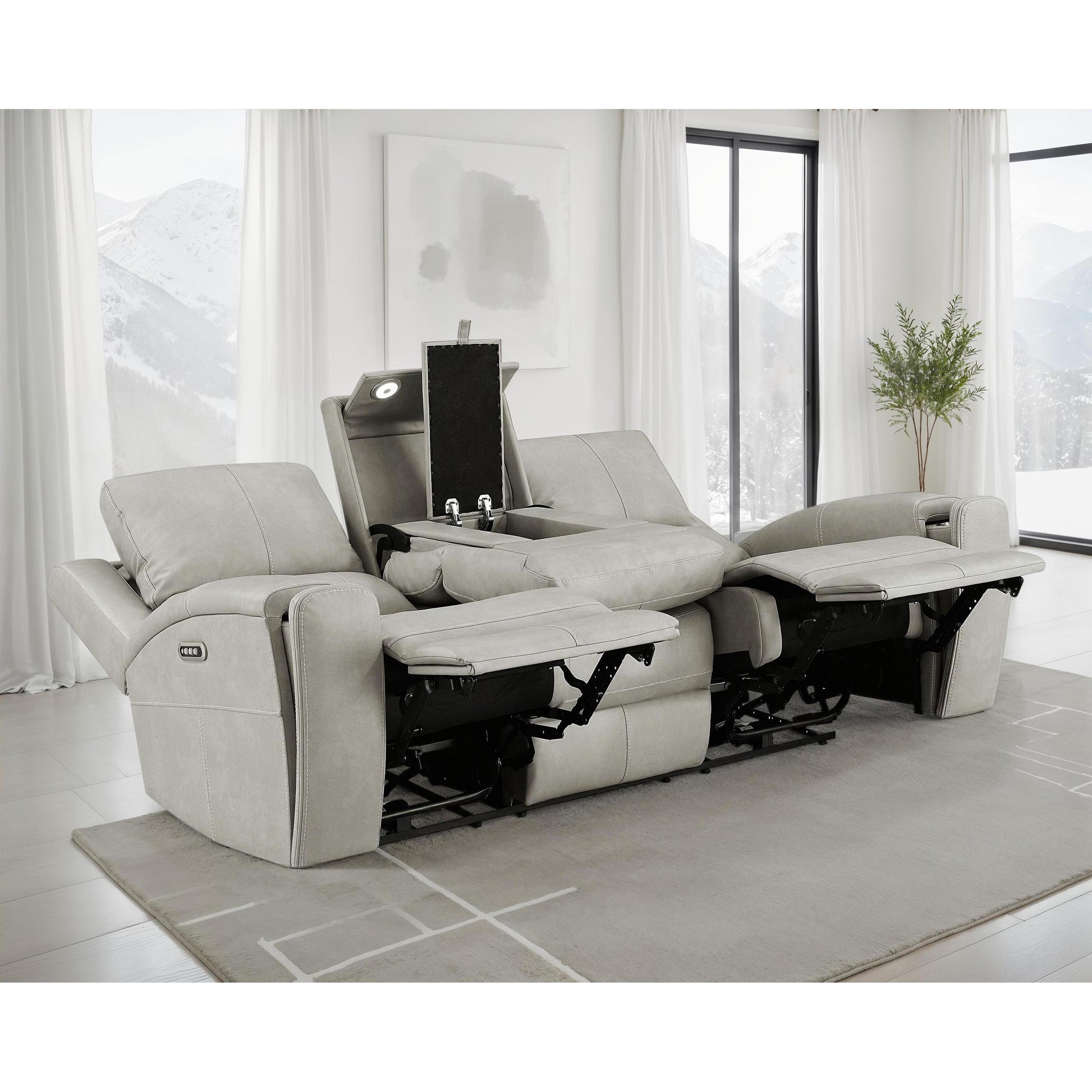 Coaster Furniture Brickston 603434PPP Triple Power Reclining Sofa - Grey IMAGE 2