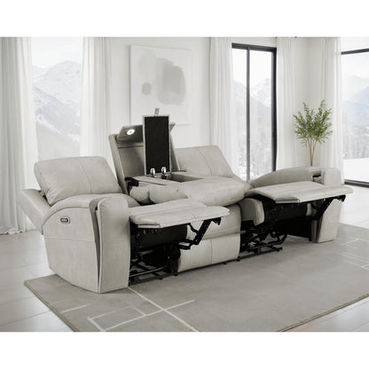  Coaster Furniture Brickston 603434PPP Triple Power Reclining Sofa - Grey IMAGE 2
