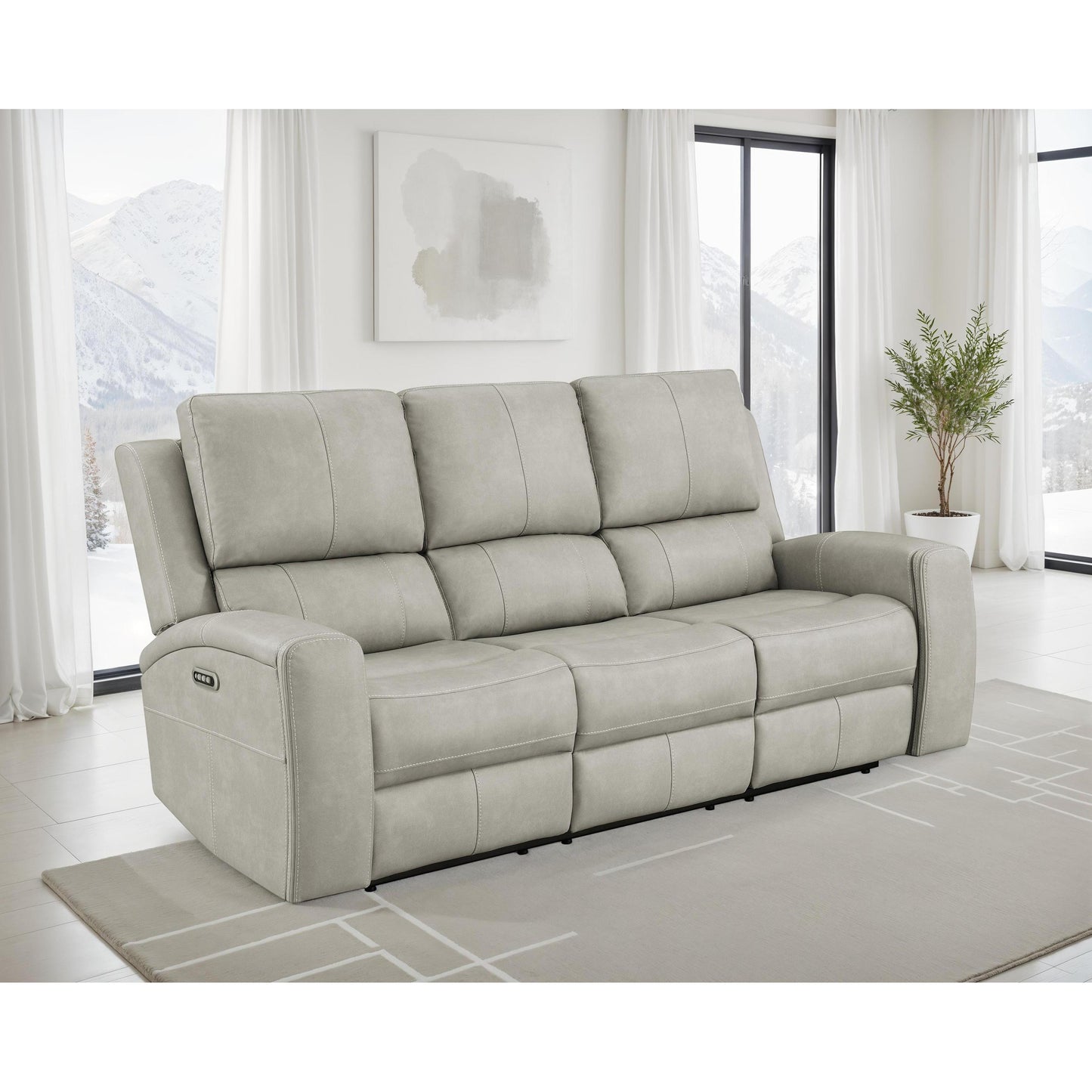  Coaster Furniture Brickston 603434PPP Triple Power Reclining Sofa - Grey IMAGE 3