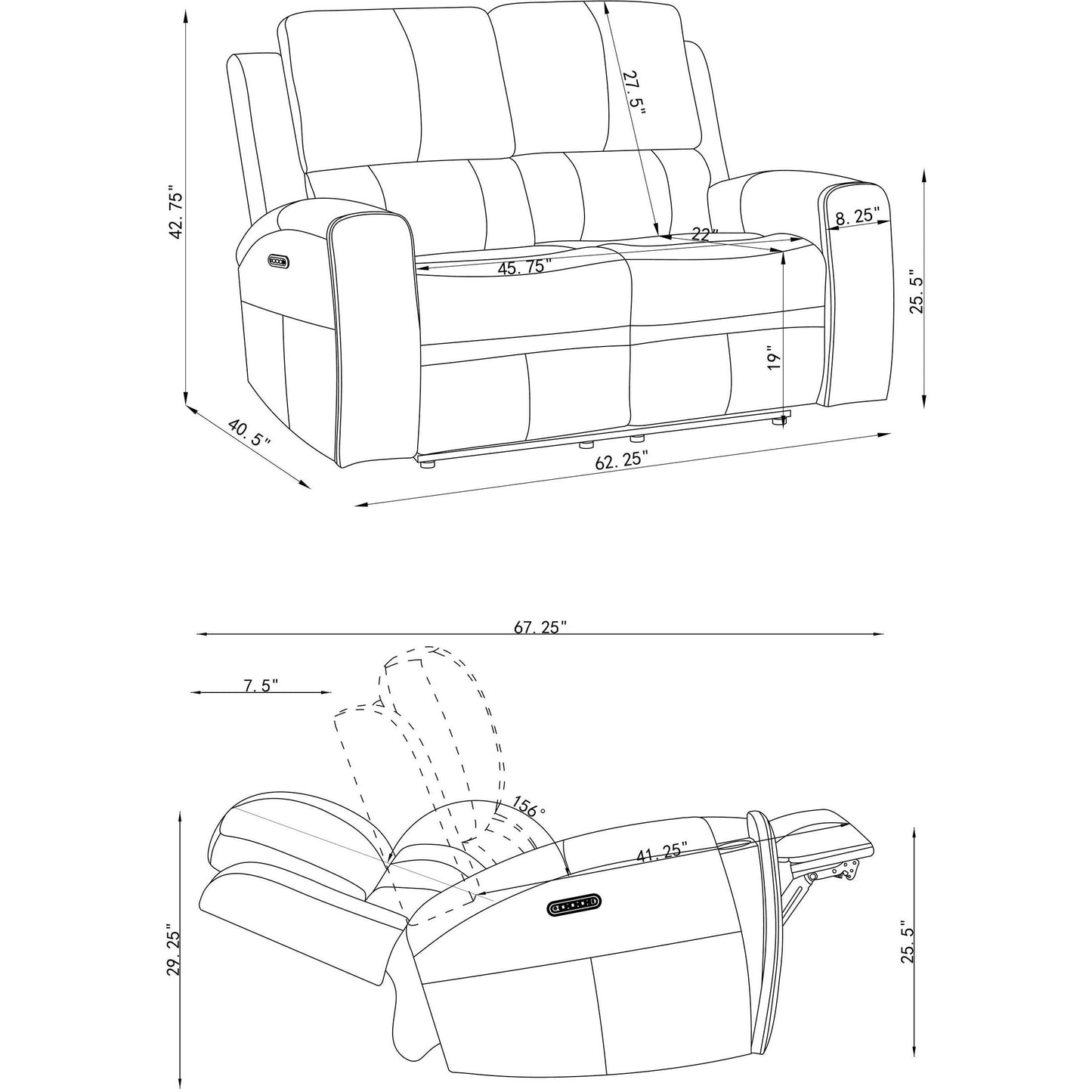  Coaster Furniture Brickston 603435PPP Triple Power Reclining Loveseat - Grey IMAGE 15