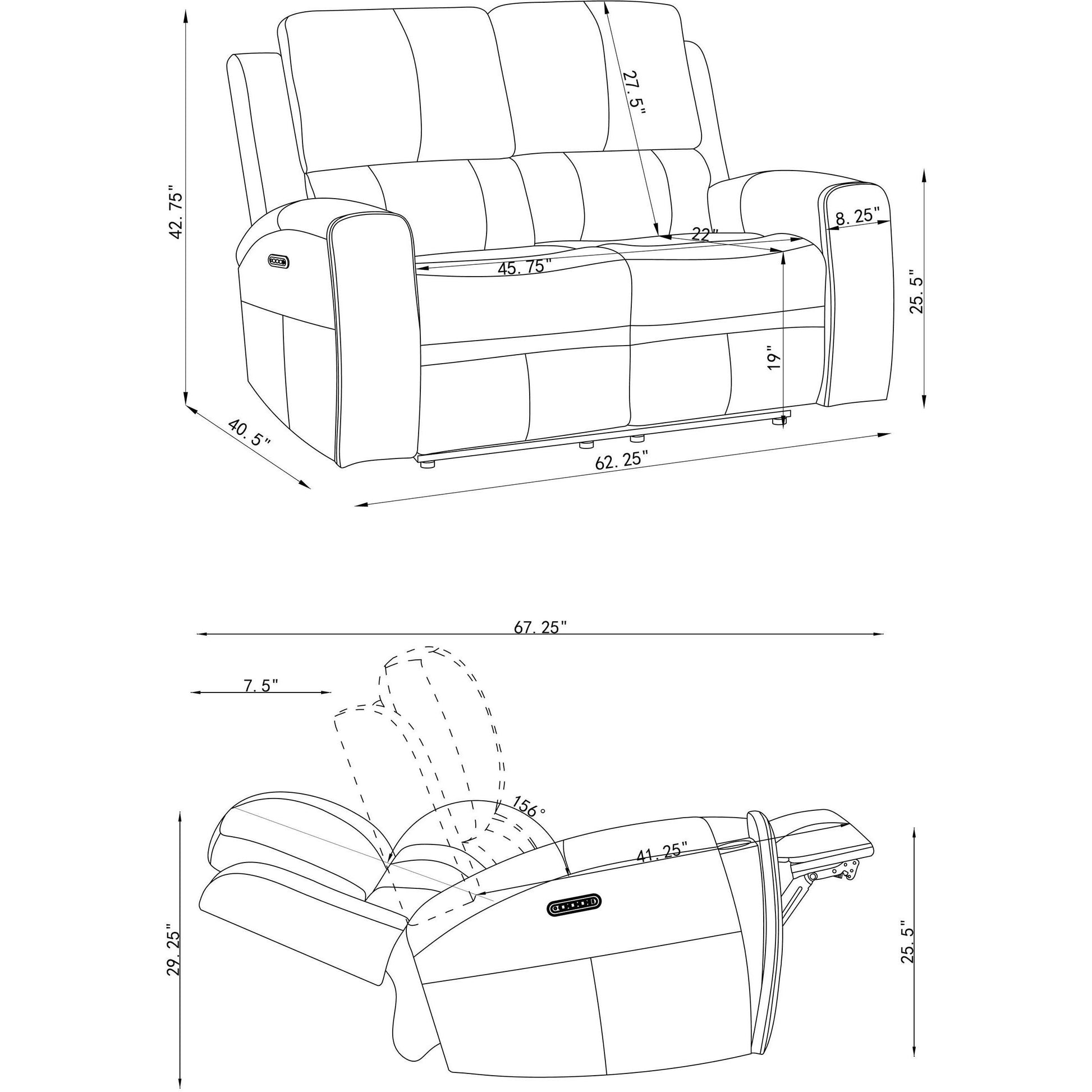  Coaster Furniture Brickston 603435PPP Triple Power Reclining Loveseat - Grey IMAGE 15