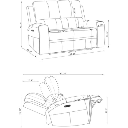  Coaster Furniture Brickston 603435PPP Triple Power Reclining Loveseat - Grey IMAGE 15