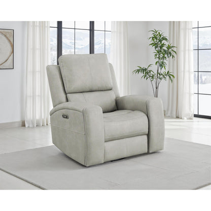  Coaster Furniture Brickston 603436PPP Triple Power Swivel Glider Recliner - Grey IMAGE 2