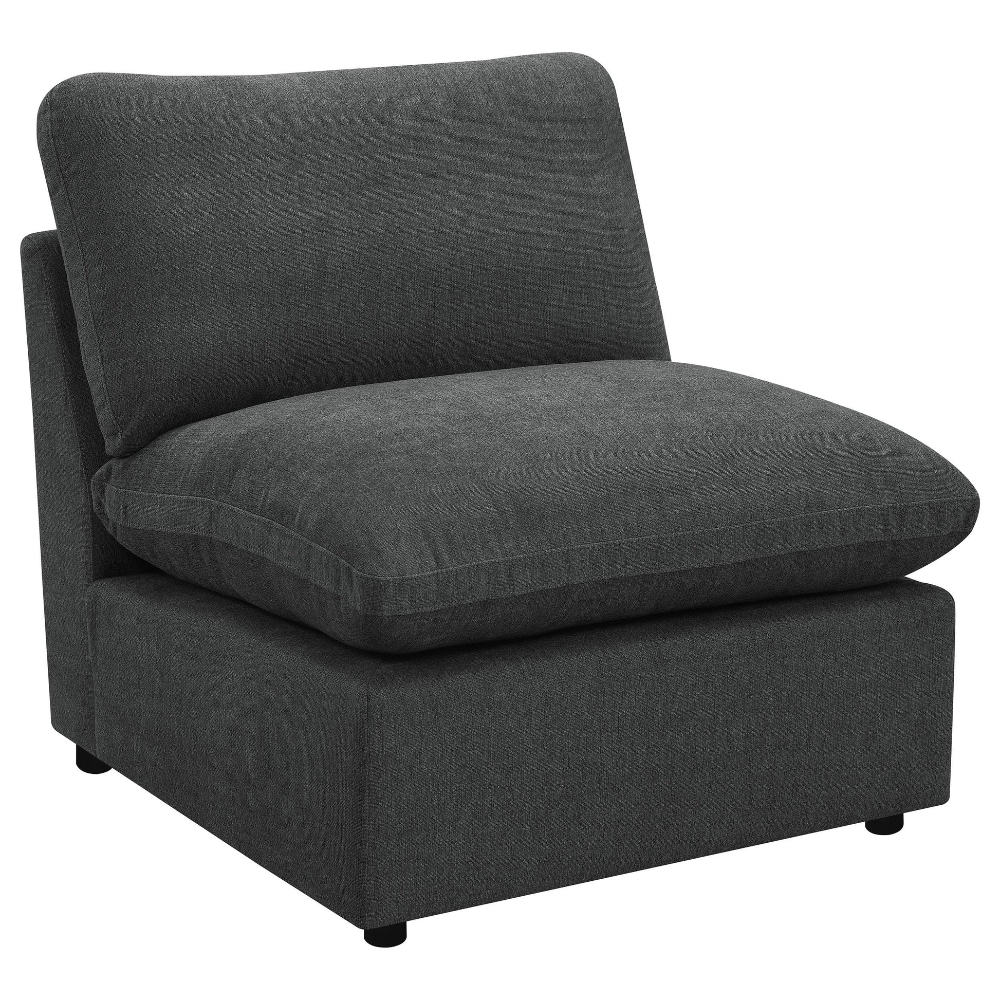  Coaster Furniture Collins 609530AC Modular Armless Chair - Dark Grey IMAGE 1