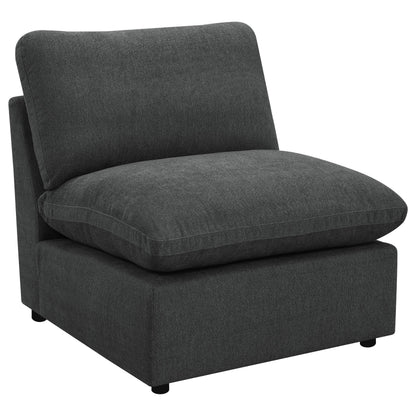  Coaster Furniture Collins 609530AC Modular Armless Chair - Dark Grey IMAGE 1