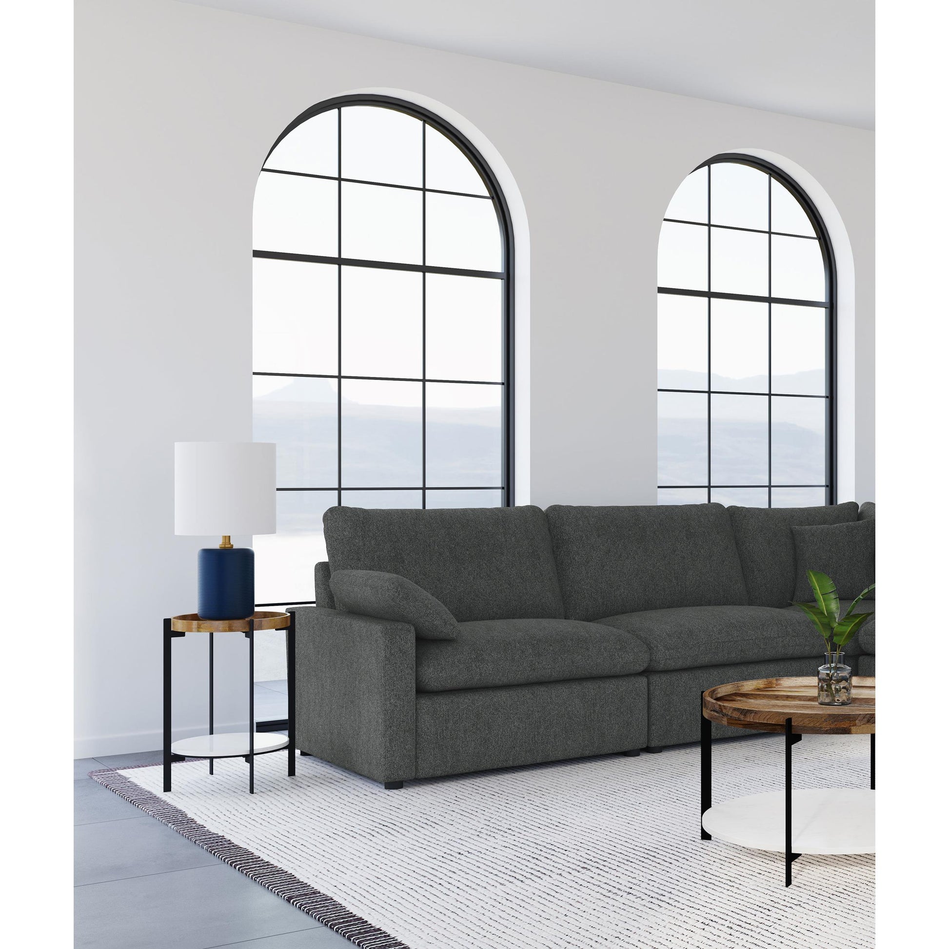  Coaster Furniture Collins 609530AC Modular Armless Chair - Dark Grey IMAGE 2