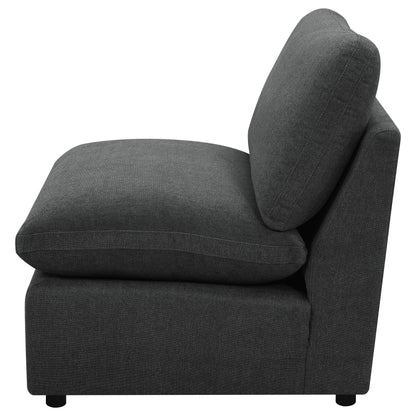  Coaster Furniture Collins 609530AC Modular Armless Chair - Dark Grey IMAGE 4
