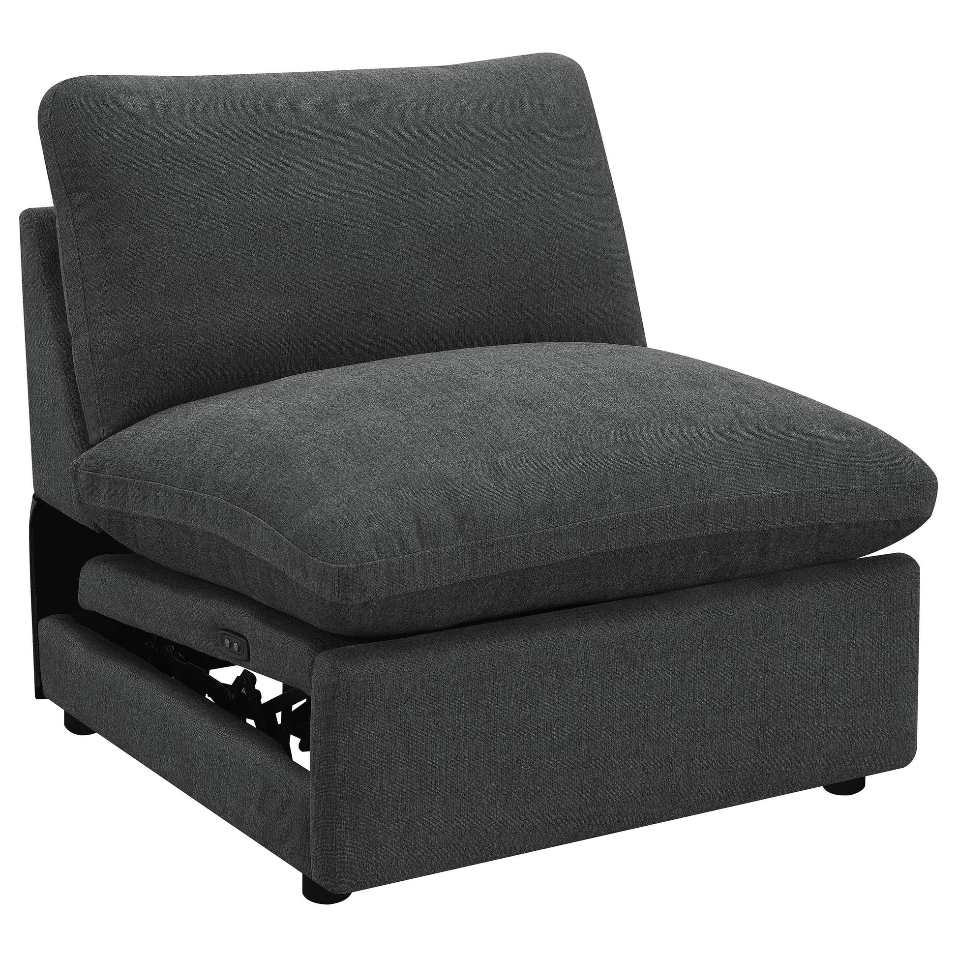 Coaster Furniture Collins 609530ARP Modular Power Armless Recliner - Dark Grey IMAGE 1