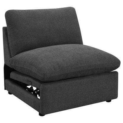  Coaster Furniture Collins 609530ARP Modular Power Armless Recliner - Dark Grey IMAGE 1