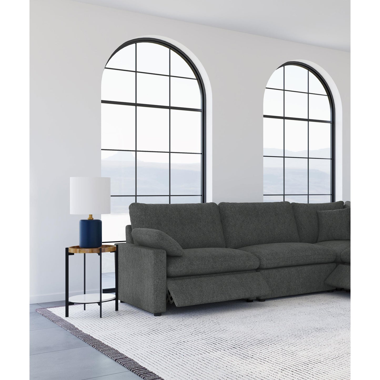  Coaster Furniture Collins 609530ARP Modular Power Armless Recliner - Dark Grey IMAGE 3