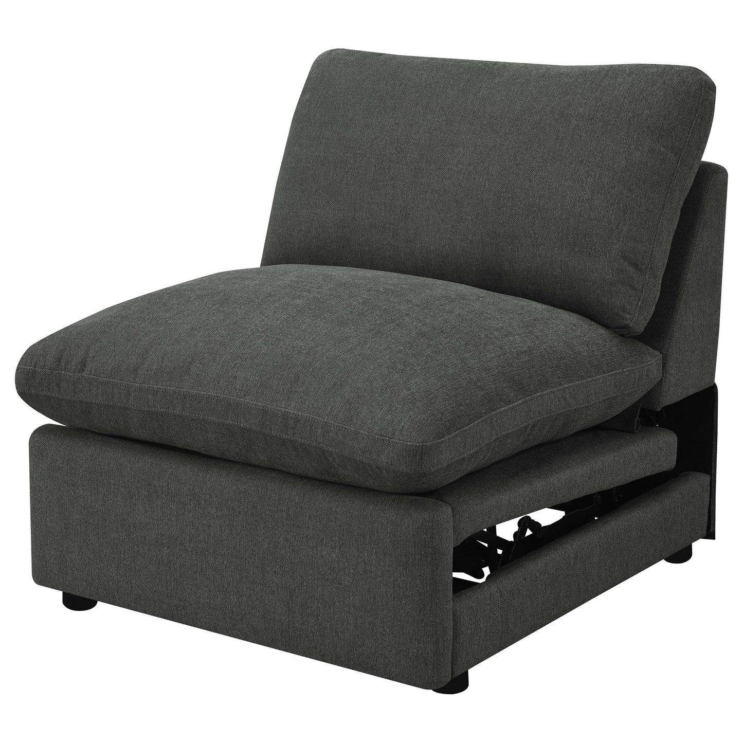 Coaster Furniture Collins 609530ARP Modular Power Armless Recliner - Dark Grey IMAGE 4