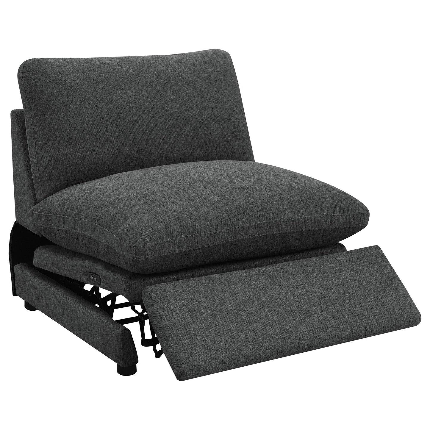  Coaster Furniture Collins 609530ARP Modular Power Armless Recliner - Dark Grey IMAGE 6