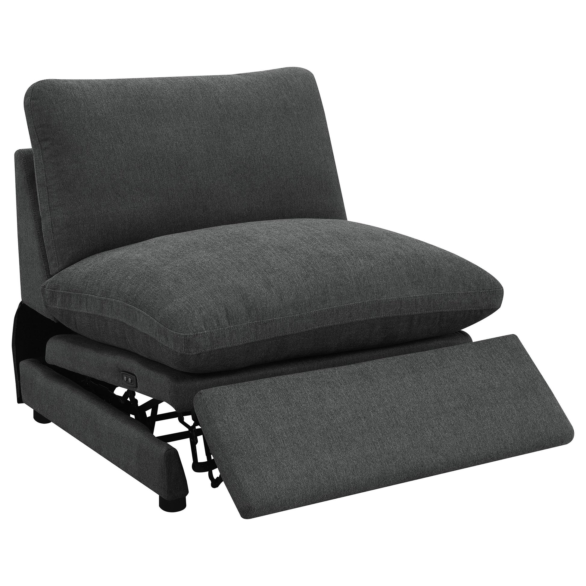  Coaster Furniture Collins 609530ARP Modular Power Armless Recliner - Dark Grey IMAGE 6