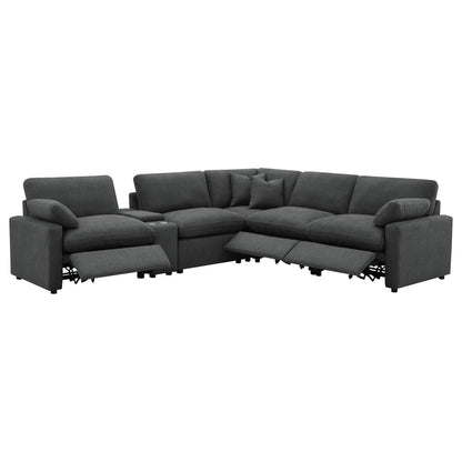  Coaster Furniture Collins 609530P-SET 6-piece Modular Power Reclining Sectional - Dark Grey IMAGE 2