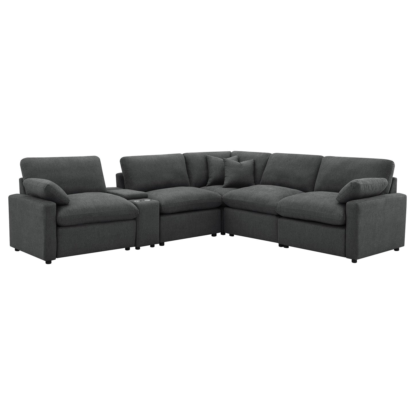  Coaster Furniture Collins 609530P-SET 6-piece Modular Power Reclining Sectional - Dark Grey IMAGE 7