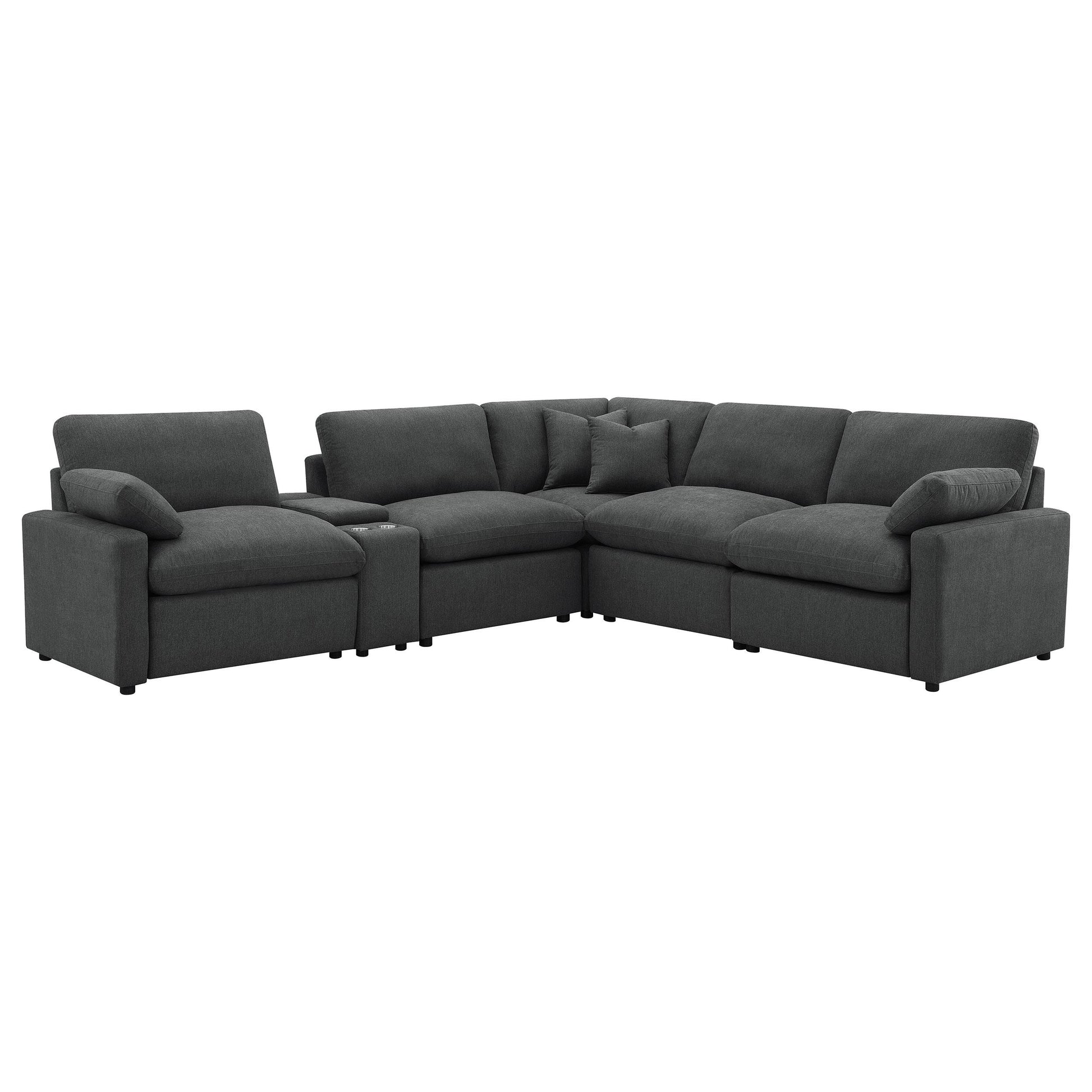  Coaster Furniture Collins 609530P-SET 6-piece Modular Power Reclining Sectional - Dark Grey IMAGE 7