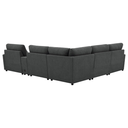  Coaster Furniture Collins 609530P-SET 6-piece Modular Power Reclining Sectional - Dark Grey IMAGE 8