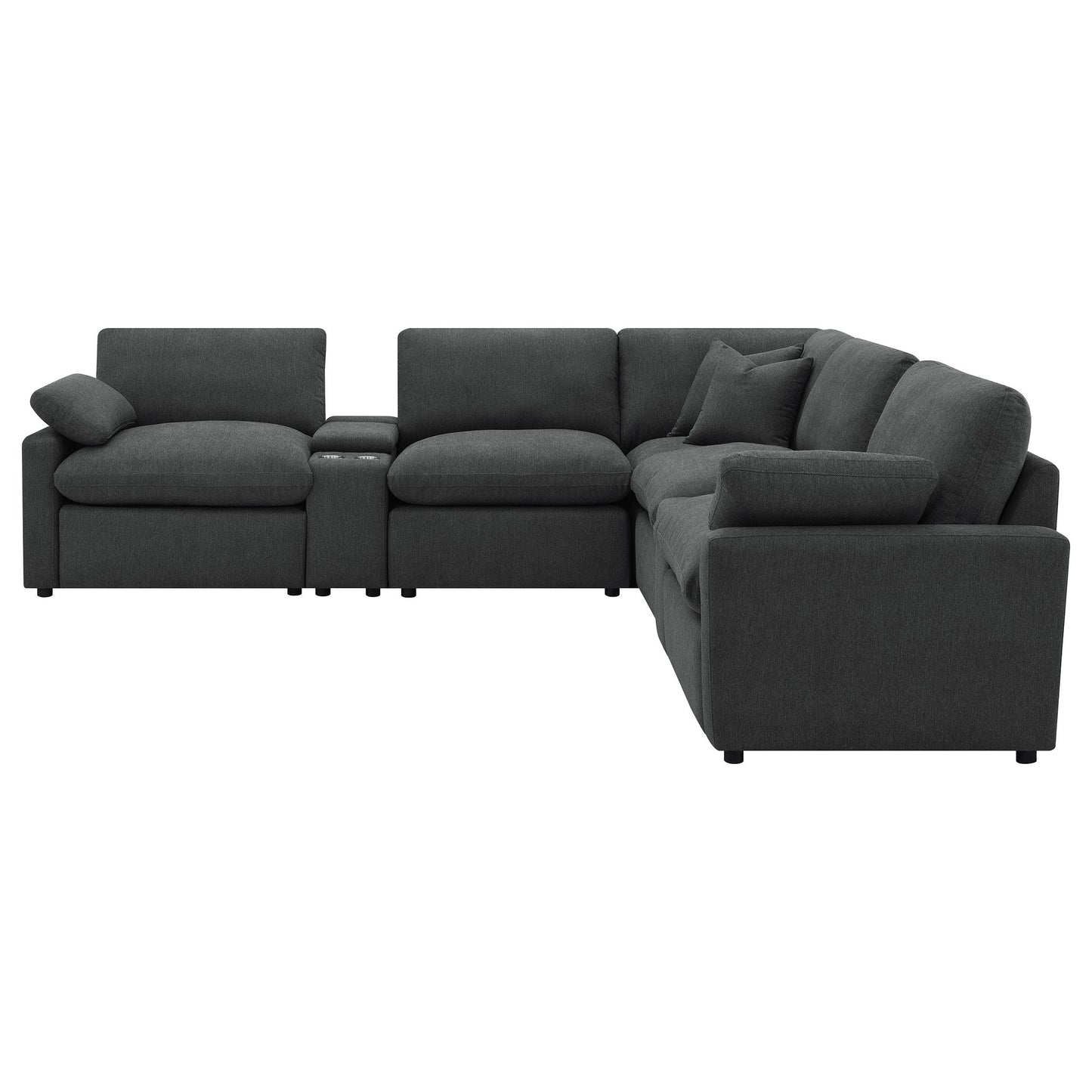  Coaster Furniture Collins 609530P-SETA 7-piece Modular Power Reclining Sectional - Dark Grey IMAGE 2