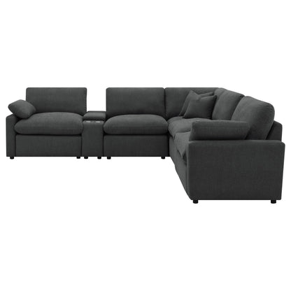  Coaster Furniture Collins 609530P-SETA 7-piece Modular Power Reclining Sectional - Dark Grey IMAGE 2