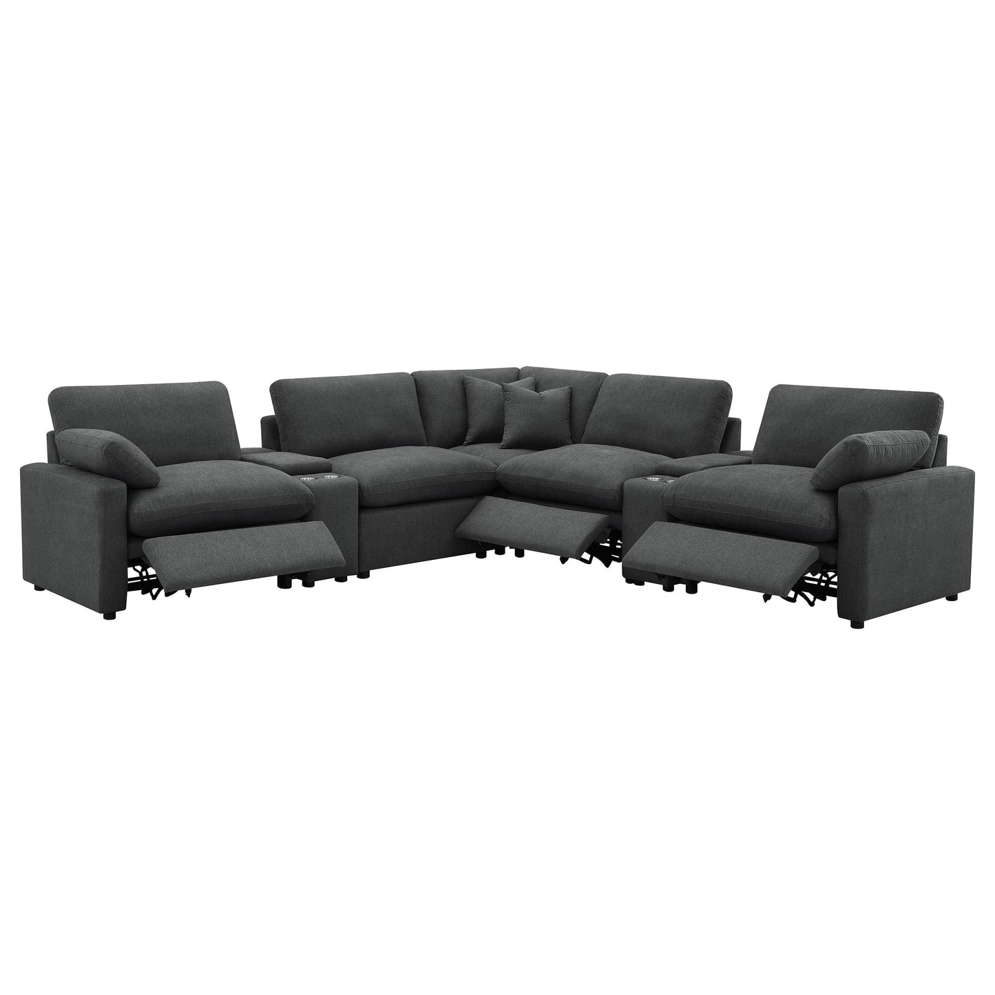  Coaster Furniture Collins 609530P-SETA 7-piece Modular Power Reclining Sectional - Dark Grey IMAGE 4