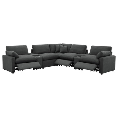  Coaster Furniture Collins 609530P-SETA 7-piece Modular Power Reclining Sectional - Dark Grey IMAGE 4