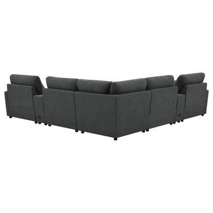  Coaster Furniture Collins 609530P-SETA 7-piece Modular Power Reclining Sectional - Dark Grey IMAGE 5