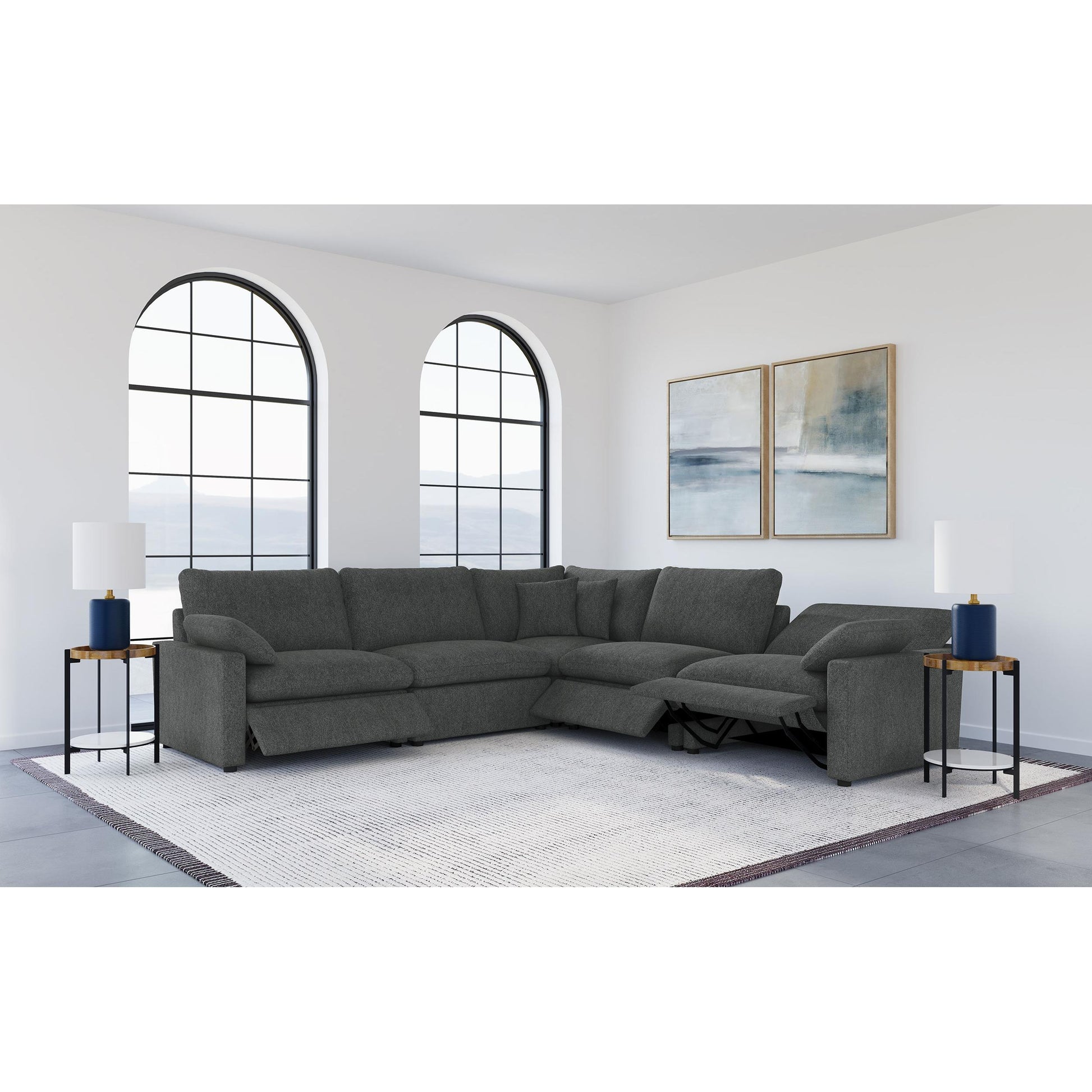  Coaster Furniture Collins 609530RRP Modular RAF Power Recliner - Dark Grey IMAGE 10