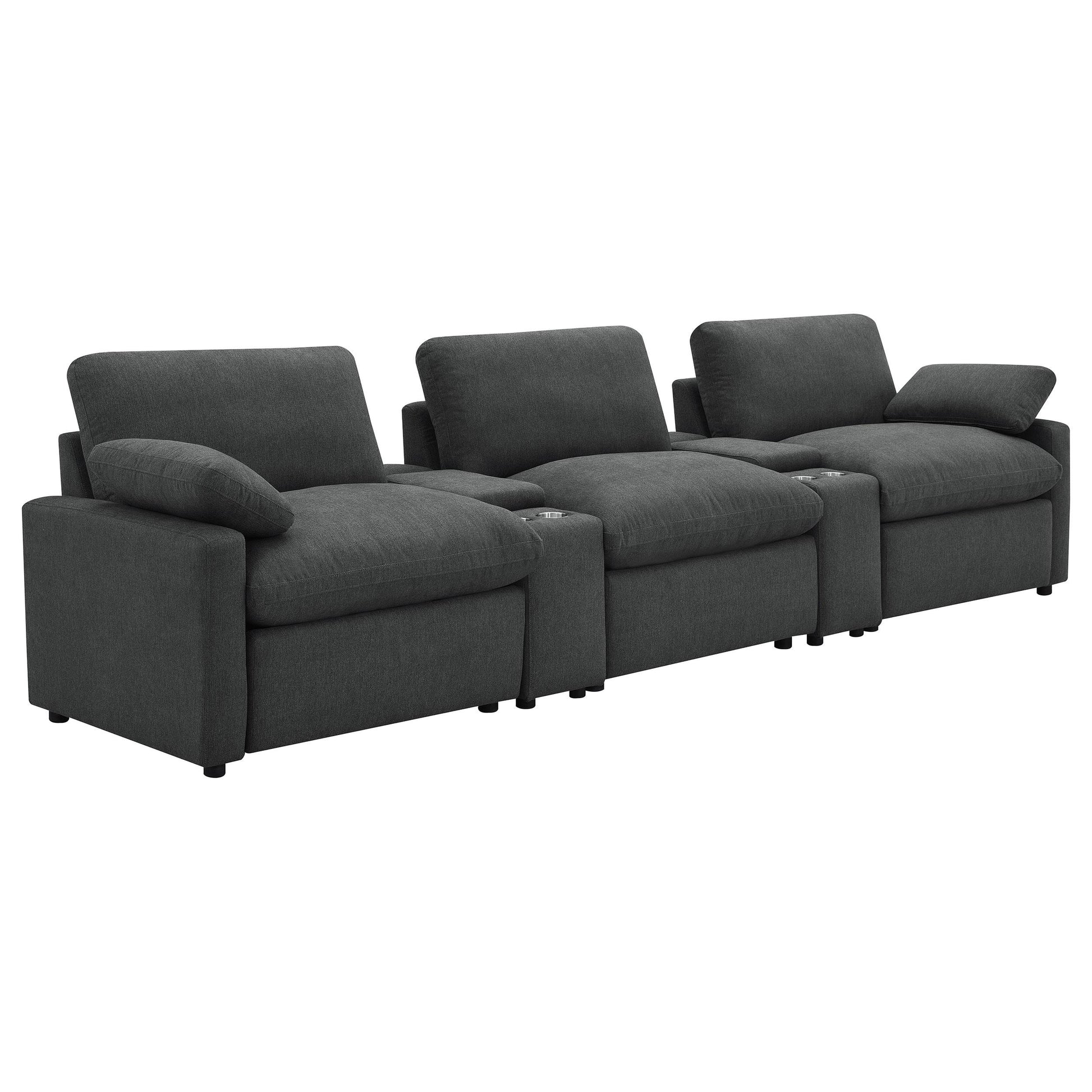  Coaster Furniture Collins 609531PT 5-Piece Power Reclining Home Theater Seating - Dark Grey IMAGE 1