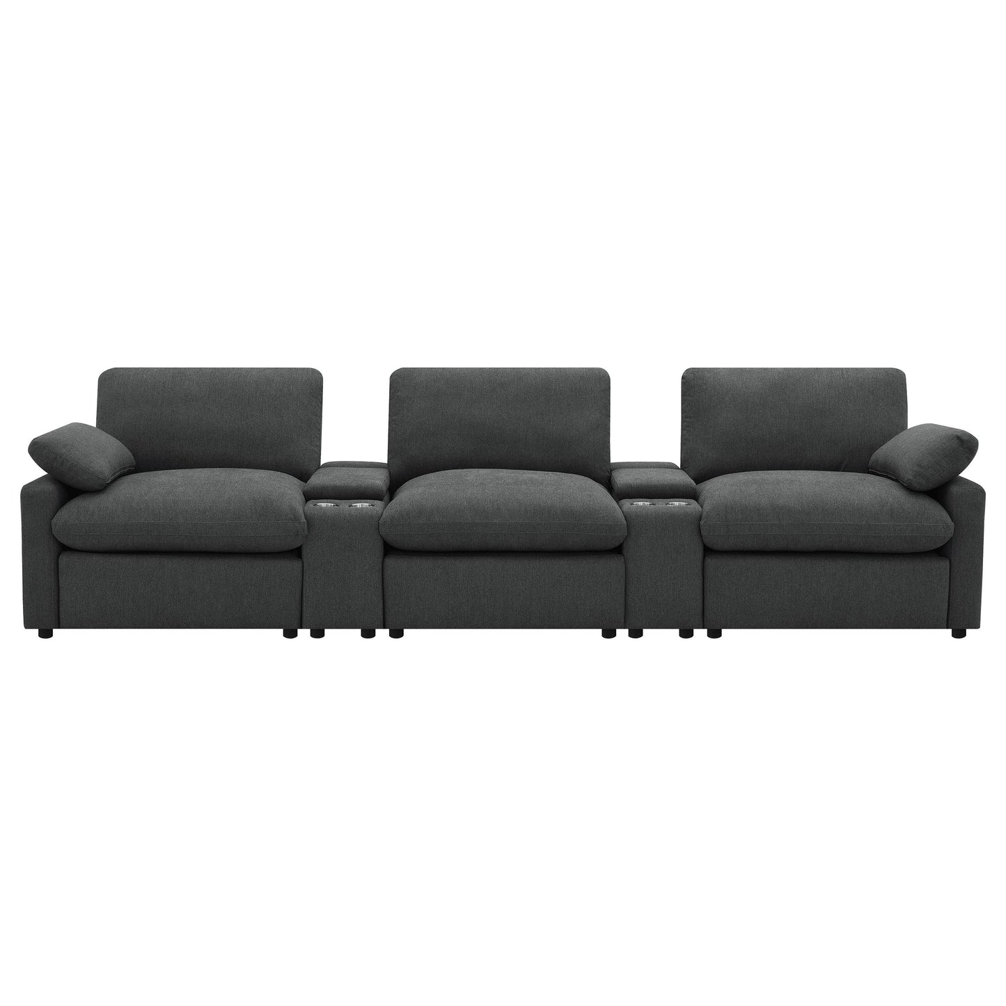  Coaster Furniture Collins 609531PT 5-Piece Power Reclining Home Theater Seating - Dark Grey IMAGE 3