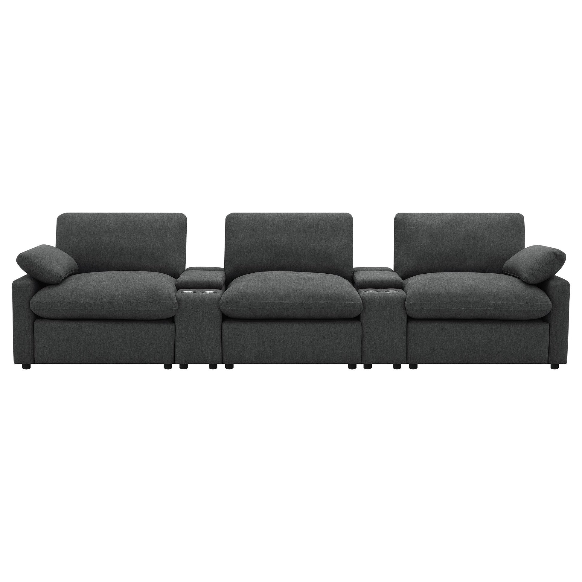  Coaster Furniture Collins 609531PT 5-Piece Power Reclining Home Theater Seating - Dark Grey IMAGE 3