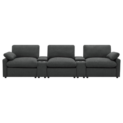  Coaster Furniture Collins 609531PT 5-Piece Power Reclining Home Theater Seating - Dark Grey IMAGE 3