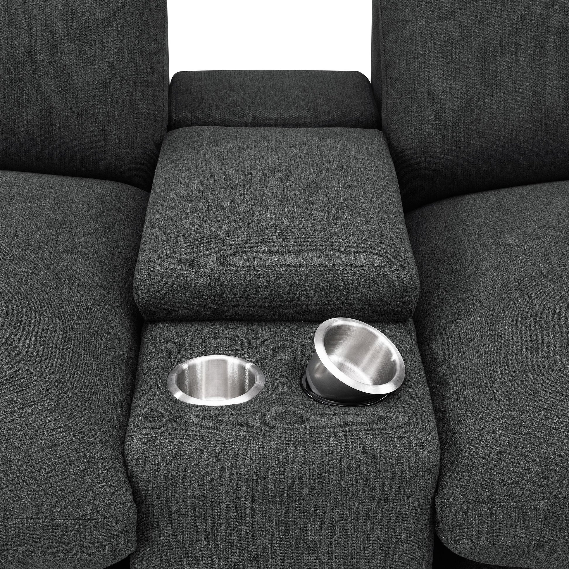  Coaster Furniture Collins 609531PT 5-Piece Power Reclining Home Theater Seating - Dark Grey IMAGE 5