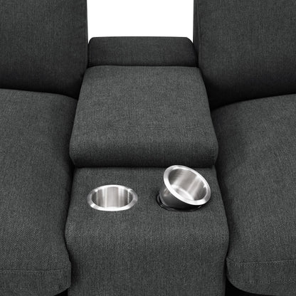  Coaster Furniture Collins 609531PT 5-Piece Power Reclining Home Theater Seating - Dark Grey IMAGE 5