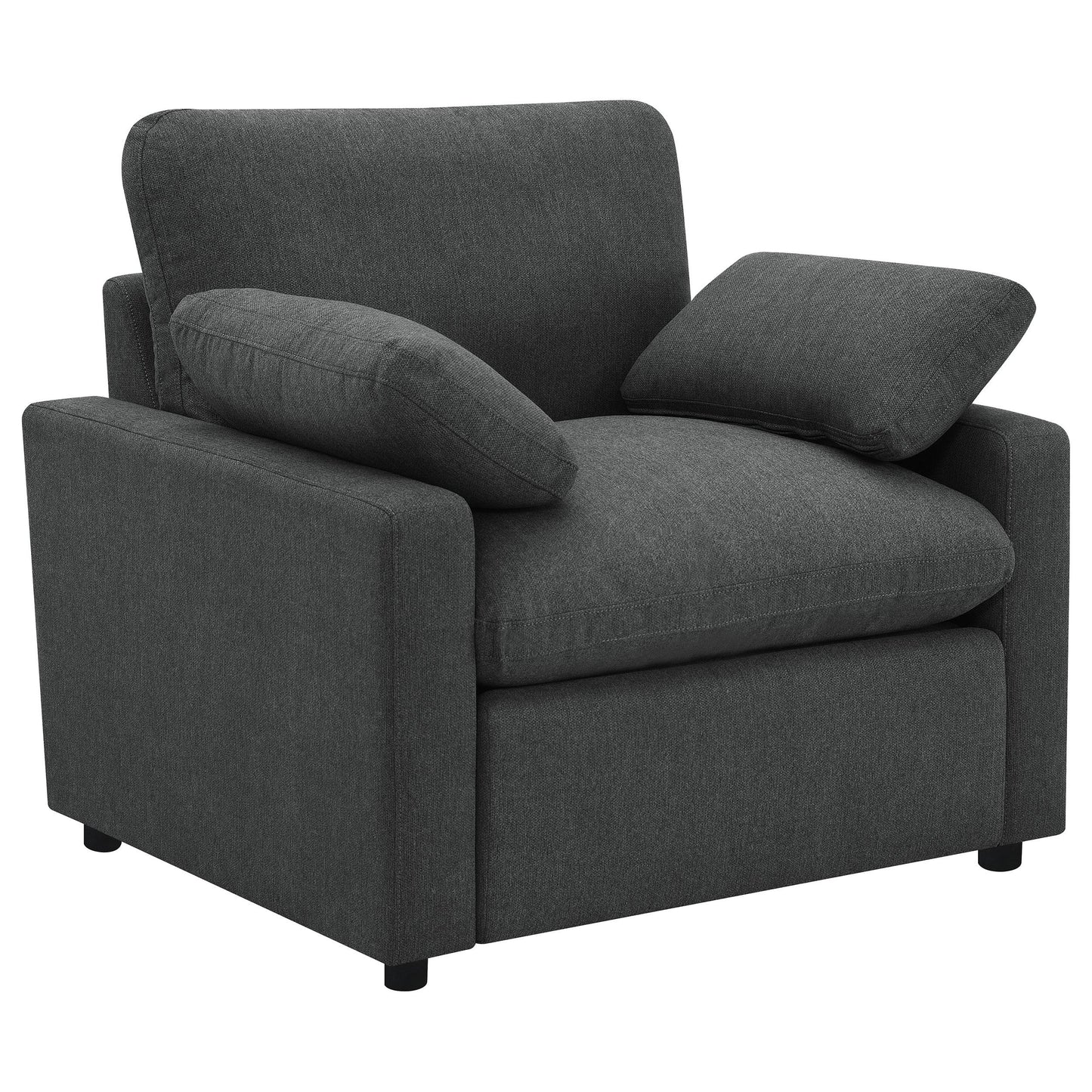  Coaster Furniture Collins 609533P Upholstered Power Recliner Chair - Dark Grey IMAGE 1