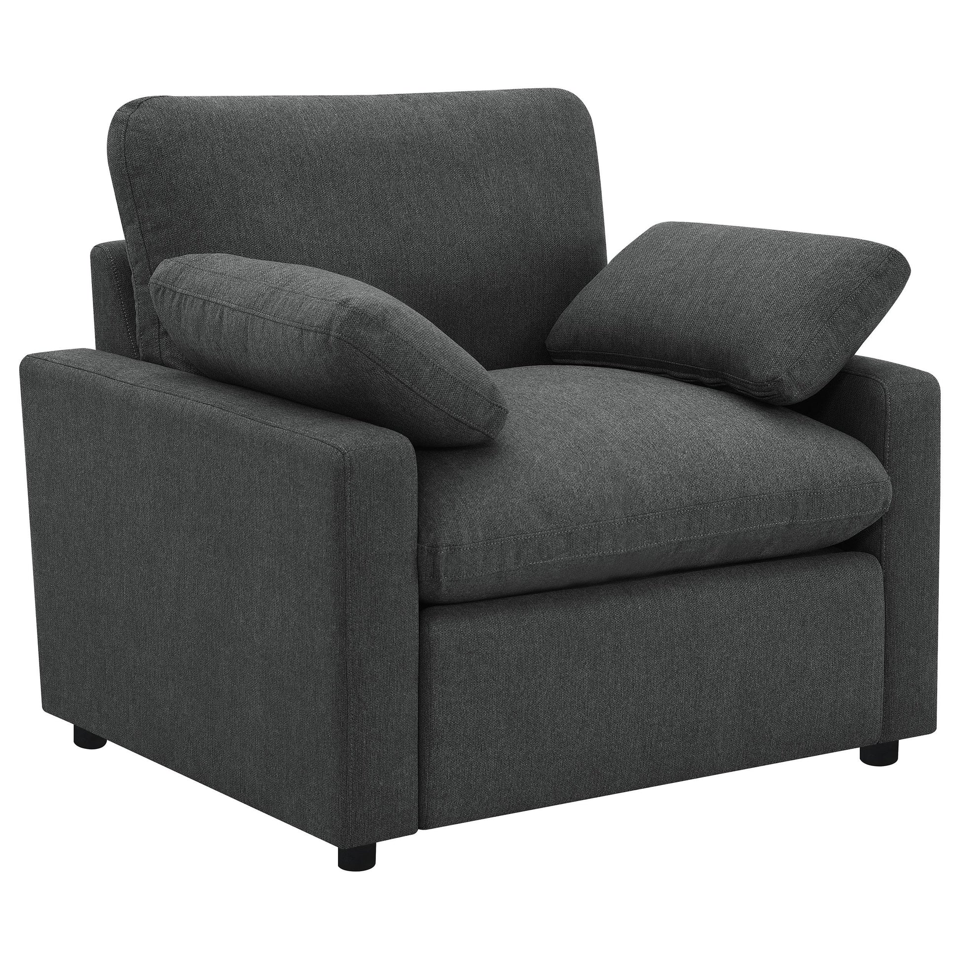  Coaster Furniture Collins 609533P Upholstered Power Recliner Chair - Dark Grey IMAGE 1