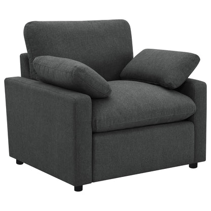  Coaster Furniture Collins 609533P Upholstered Power Recliner Chair - Dark Grey IMAGE 1