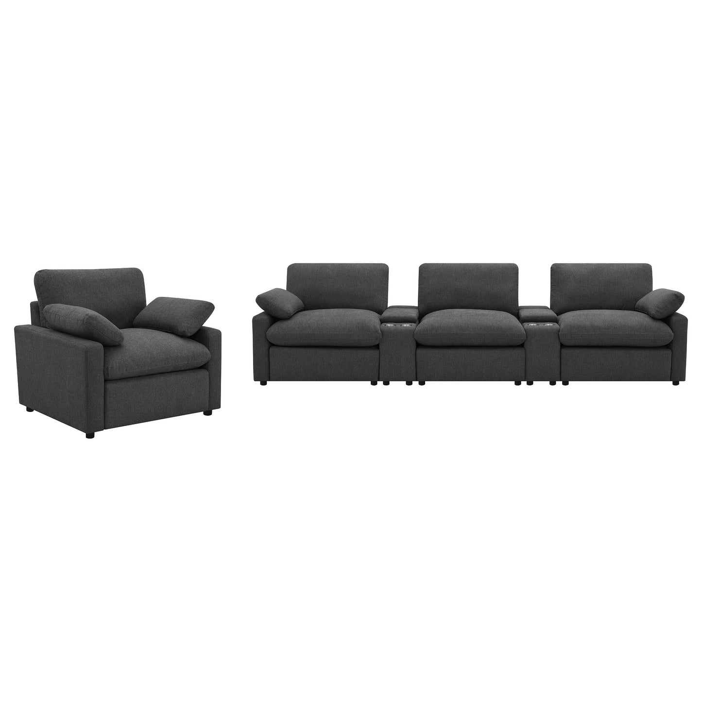  Coaster Furniture Collins 609533P Upholstered Power Recliner Chair - Dark Grey IMAGE 10