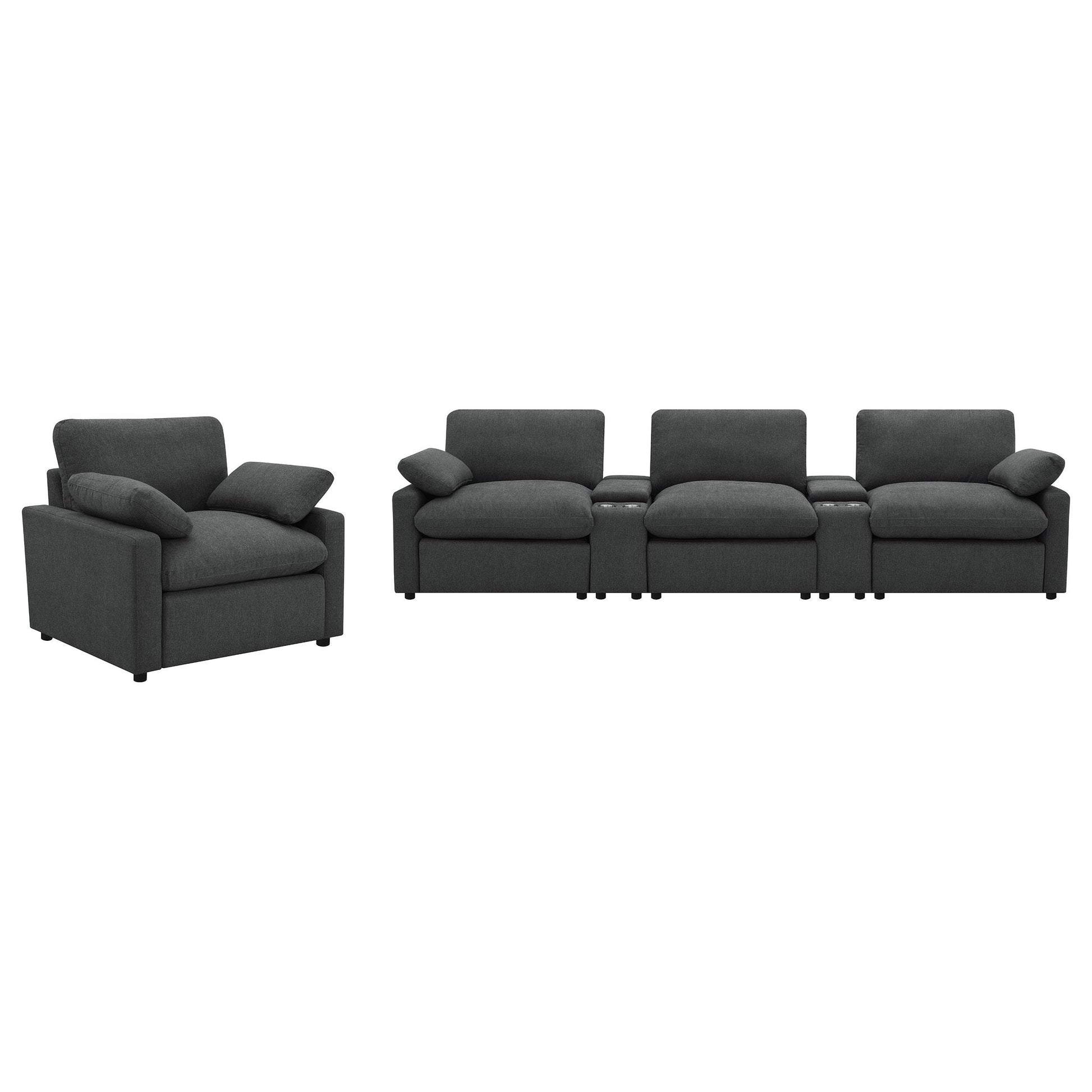  Coaster Furniture Collins 609533P Upholstered Power Recliner Chair - Dark Grey IMAGE 10