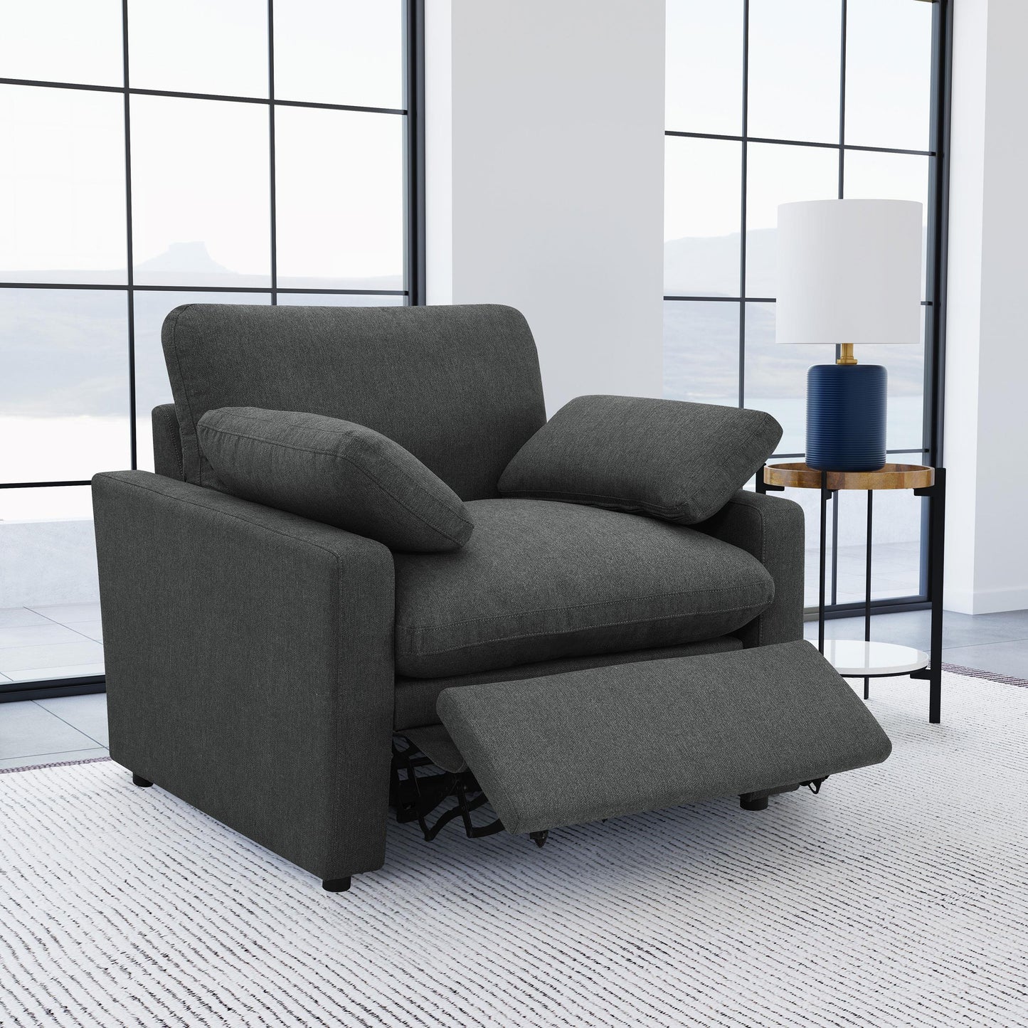  Coaster Furniture Collins 609533P Upholstered Power Recliner Chair - Dark Grey IMAGE 13