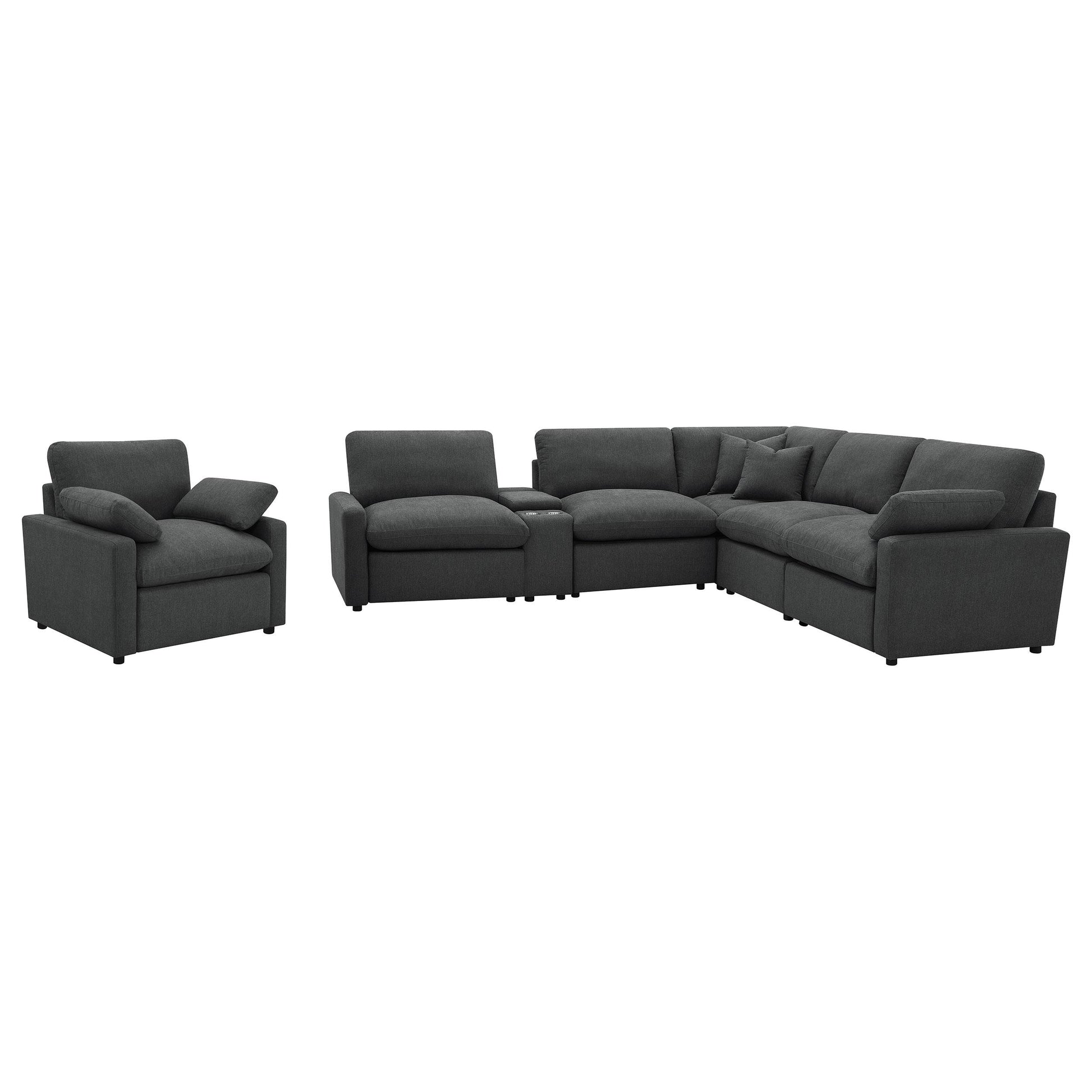  Coaster Furniture Collins 609533P Upholstered Power Recliner Chair - Dark Grey IMAGE 5